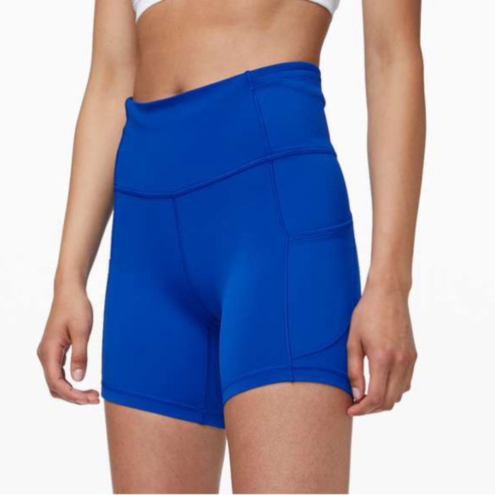 Lululemon Fast and Free Short 6" Jet Stream royal blue size 4 bike shorts